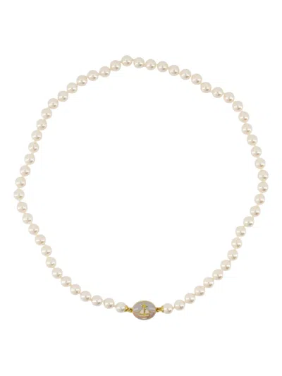 Vivienne Westwood Pearl Orb-detail Necklace In Gold