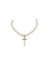 Vivienne Westwood Pearl Pendant Necklace In Yellow