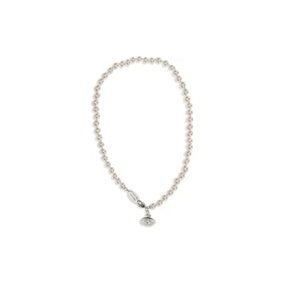 Vivienne Westwood Pearl With Orb Pendant Necklace In Metallic
