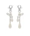 Vivienne Westwood Claude Long Earrings Silver Swarovski Pearls Women In White