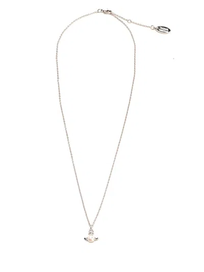 Vivienne Westwood Pendant Pearl Necklace In Metallic