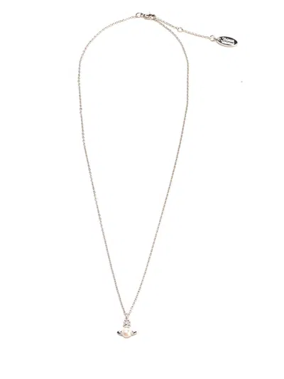 Vivienne Westwood Pendant Pearl Necklace In Gold