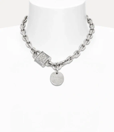 Vivienne Westwood Penina Necklace In Platinum-white-cz