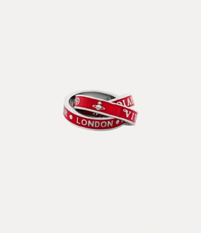Vivienne Westwood Percy Ring Silver / Red Silver / Enamel Unisex