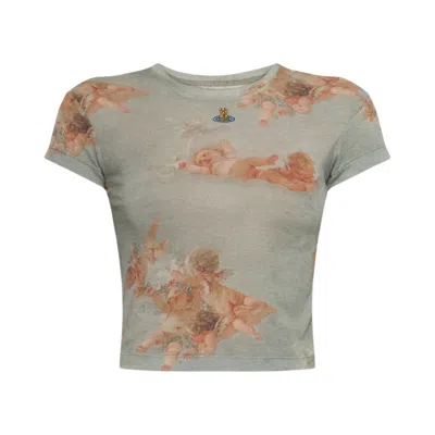 Pre-owned Vivienne Westwood Peru T-shirt 'primavera Cherubs' | Multi-color | Women's Size S In Multicolor