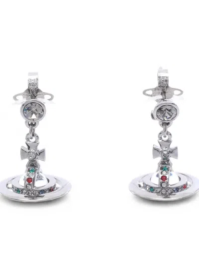 Pre-owned Vivienne Westwood Petite Orb Earrings In Silver