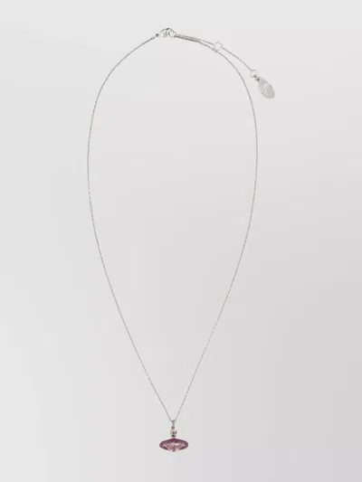 Vivienne Westwood Petite Pendant Necklace With Adjustable Chain In Metallic