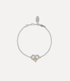 Vivienne Westwood Petra Bracelet Platinum-gold-white-pearl-tint-mop-white-opal Platinum-gold-white-pearl-tint-mop-whit In Platinum-gold-white-pearl-tint-mop-white-opal