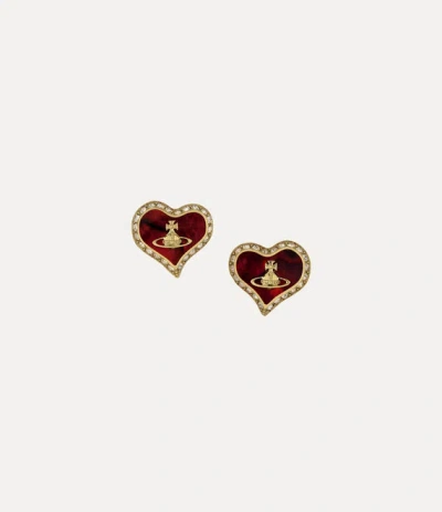 Vivienne Westwood Petra Earrings Gold-copper-red-mop-honey-crystal Gold-copper-red-mop-honey-crystal Women In Transparent