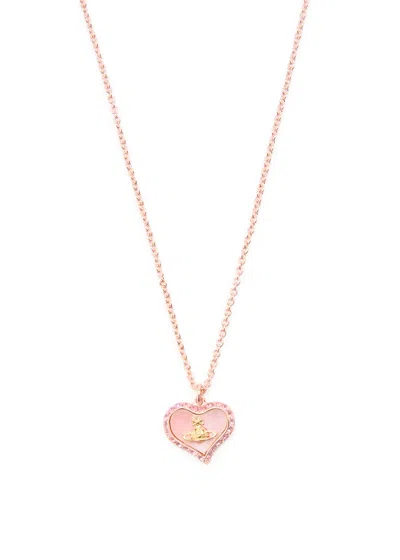 Vivienne Westwood Petra Heart Crystal-embellished Necklace In Gold