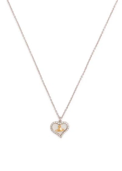 Vivienne Westwood Petra Heart Crystal-embellished Necklace In Gold