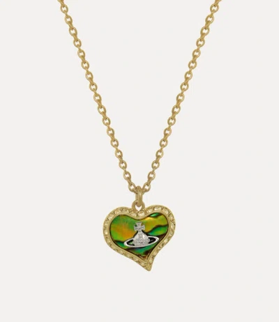 Vivienne Westwood Petra Pendant Necklace -gold-platinum-peridot-mop-jonquil-crystal -gold-platinum-peridot-mop-jonquil