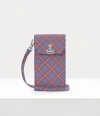 Vivienne Westwood Phone Bag Polyurethane / Polyester / Cotton Blue-orange-tartan In Blue-orange-tartan