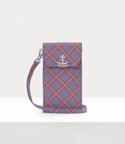 Vivienne Westwood Phone Bag Polyurethane / Polyester / Cotton Blue-orange-tartan
