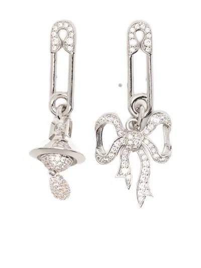 Vivienne Westwood Pin Bow Earrings In Metallic