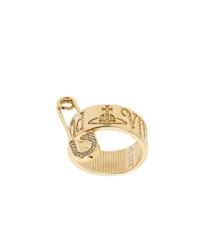 Vivienne Westwood Pin Decoration Ring In Yellow