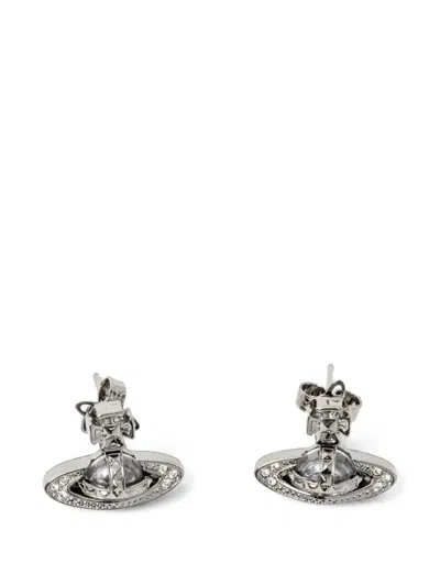 Vivienne Westwood Pina Bas Relief Orb Earrings In Silver