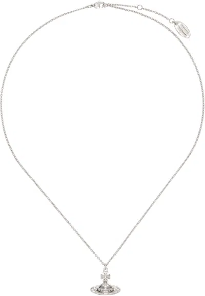 Vivienne Westwood Pina Small Bas Relief Pendant Necklace In Silver