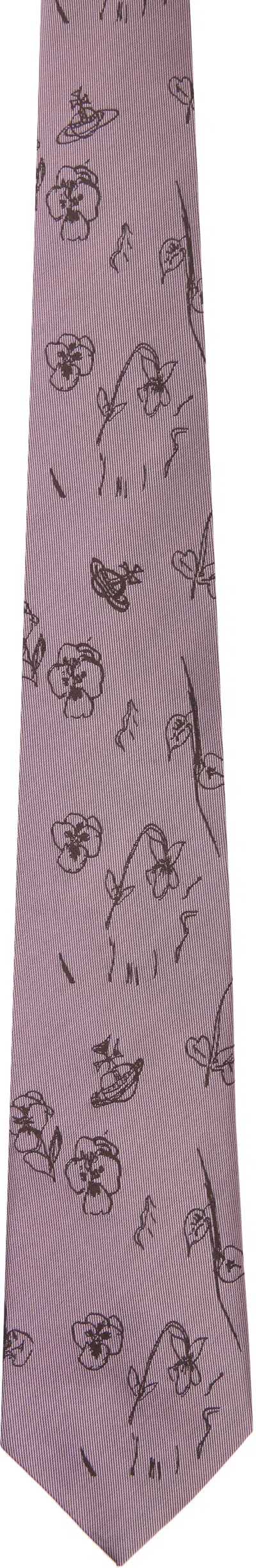 Vivienne Westwood Pink 8.5cm 'flower & Orb' Tie