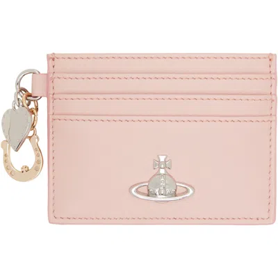 Vivienne Westwood Pink Charm Card Holder In G405 Pastel Pink