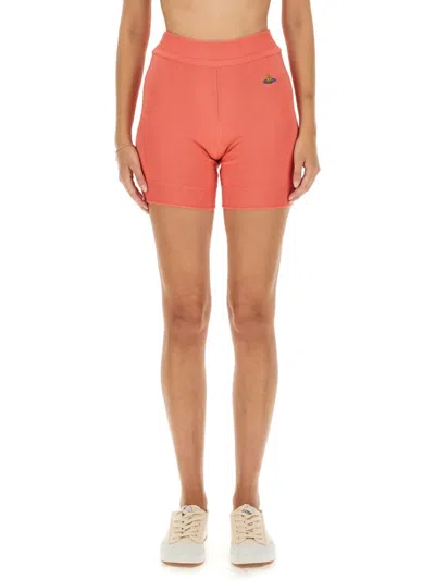 Vivienne Westwood Pink Cotton Logo Shorts In Red
