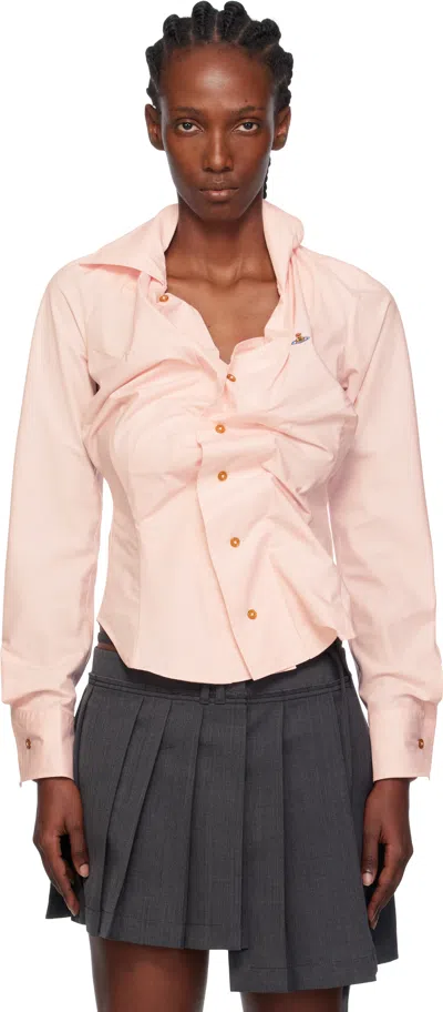 Vivienne Westwood Pink Drunken Shirt In Gold