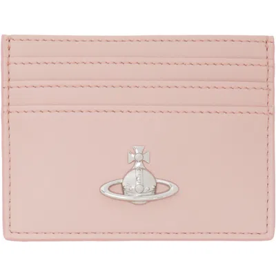 Vivienne Westwood Pink Flat Card Holder In G405 Pastel Pink