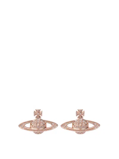 Vivienne Westwood Pink Gold Mini Bas Relief Earrings