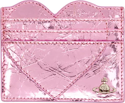 Vivienne Westwood Pink Heart Card Holder In Multi