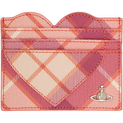 Vivienne Westwood Pink Heart Card Holder In G201 Fraser Pink