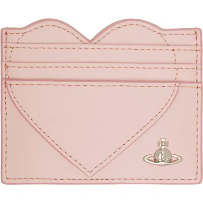 Vivienne Westwood Pink Heart Card Holder In G405 Pastel Pink