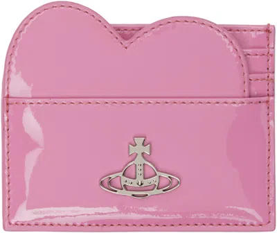Vivienne Westwood Pink Heart Card Holder In G406 Pink