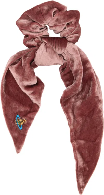 Vivienne Westwood Pink Large Scrunchie In Brown