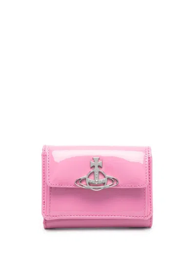 Vivienne Westwood Pink Orb Patent Leather Wallet