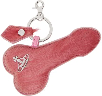 Vivienne Westwood Pink Penis Keychain In Metallic
