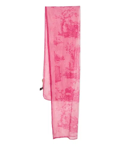 Pre-owned Vivienne Westwood Pink Print Scarf