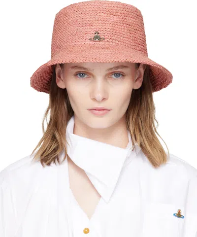 Vivienne Westwood Pink Raffia Bucket Hat