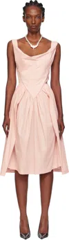 Vivienne Westwood Sunday Gathered Cotton-poplin Midi Dress In Pink