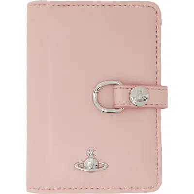 Vivienne Westwood Pink Vertical Flap Card Holder In G405 Pastel Pink