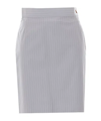 Vivienne Westwood Buttoned Pinstriped Mini Skirt In Gray