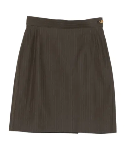 Vivienne Westwood Pinstripe Mini Skirt In Green