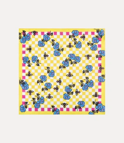 Vivienne Westwood Pixel Rose Handkerchief Yellow-blue-rose Pixel Rose Unisex
