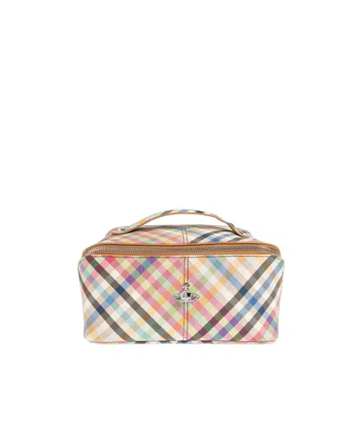 Vivienne Westwood Plaid Cosmetic Bag In Pattern