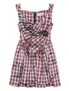 Vivienne Westwood Plaid Draped Mini Dress In Multi