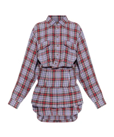 Vivienne Westwood Checked Buttoned Mini Dress In Multi