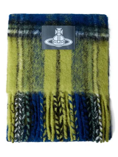 Vivienne Westwood Plaid Fringed Scarf In Multi