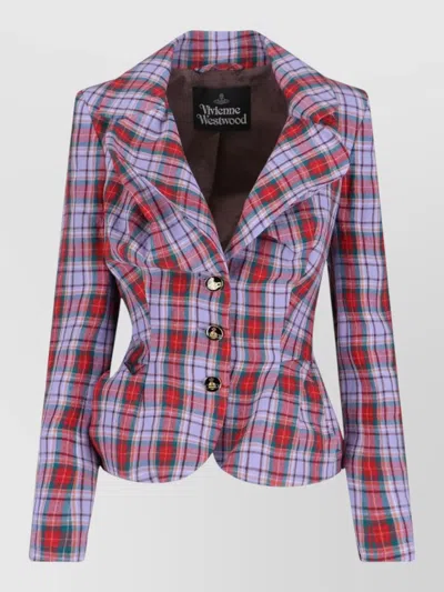Vivienne Westwood Plaid Jacket Fitted Silhouette Button Detailing In Multi