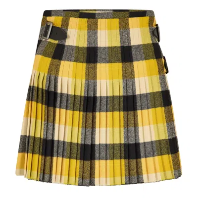 Vivienne Westwood Plaid Mini Skirt In Yellow