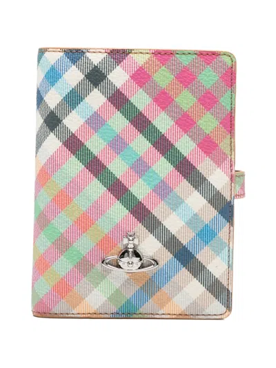 Vivienne Westwood Plaid Passport Holder In Multi