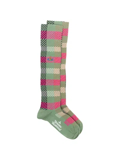 Vivienne Westwood Plaid-pattern Socks In Multi